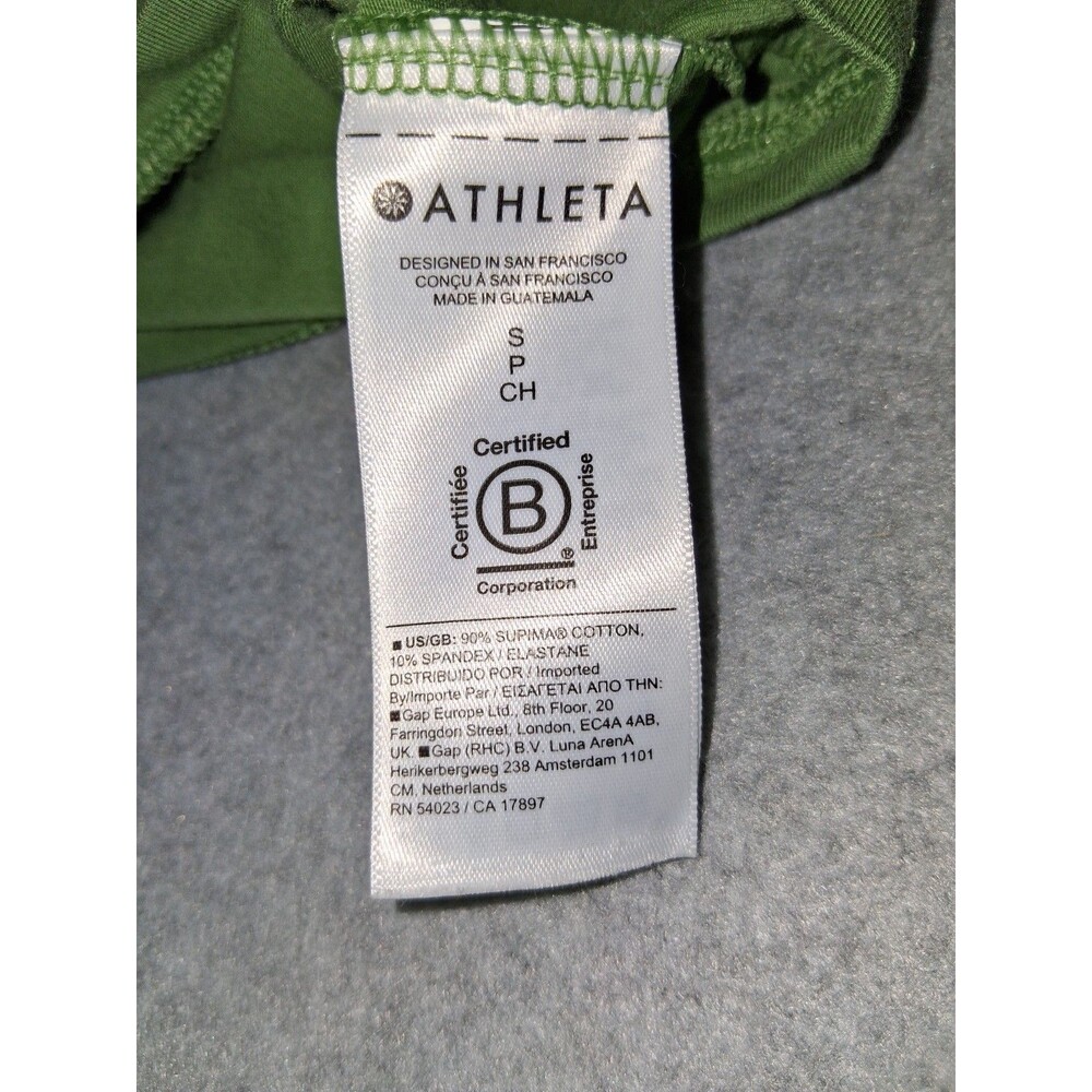 Athleta Essential Tank Top Size Small Sage Green Ribbed Stretch Activewear Yoga - Picture 7 of 10